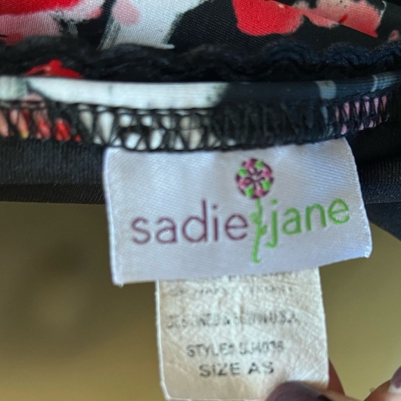 🏷️Sadie Jane Womens leotard Sz Small “the chain” style black, flowers - Picture 6 of 8